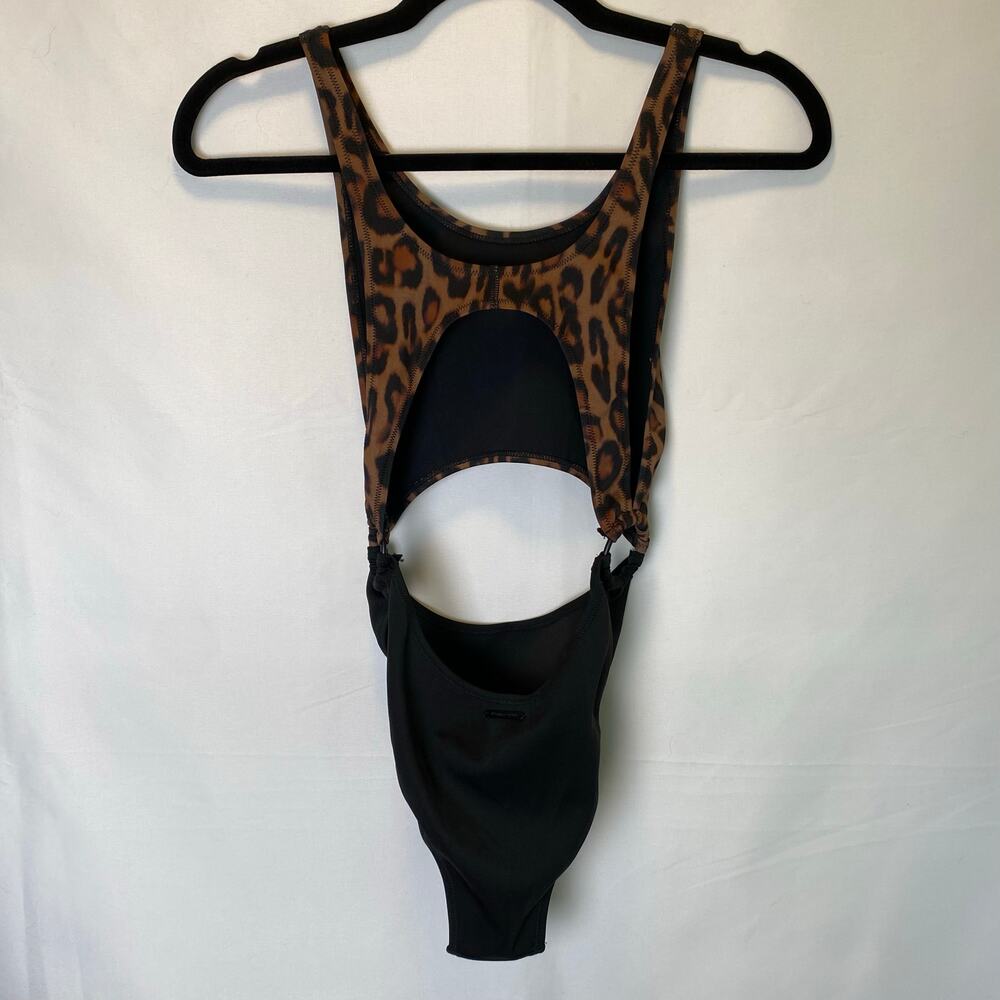 Kendall & Kylie Size S/P‎ Cheetah Print Cutout One Piece Swimsuit Cheeky Bikini - Picture 8 of 14